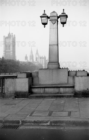 Street lamp on Lambeth Bridge, London, c1945-c1965