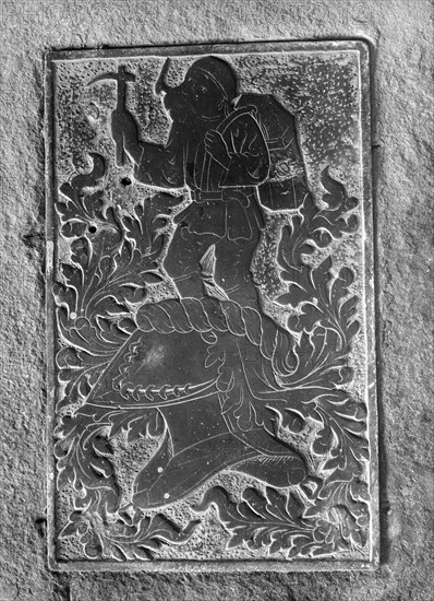 Memorial brass in Newland church, Gloucestershire