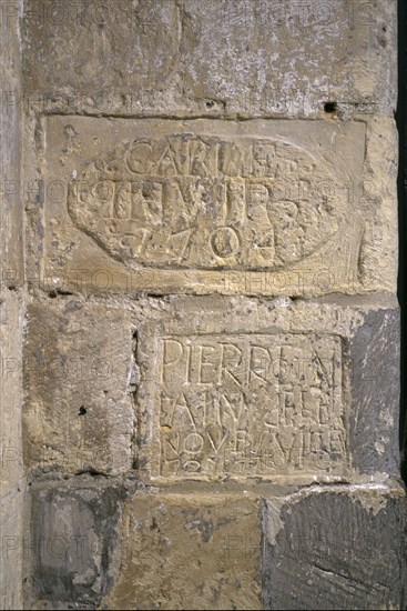 Prisoners' graffiti at Dover Castle, Kent, 1994