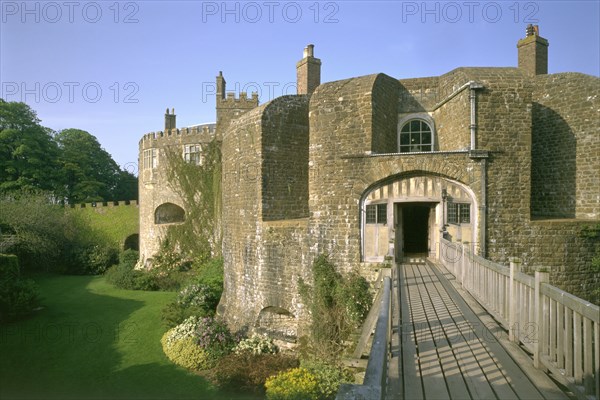 The keep with trees, Longtown Castle, Herefordshire, 1992