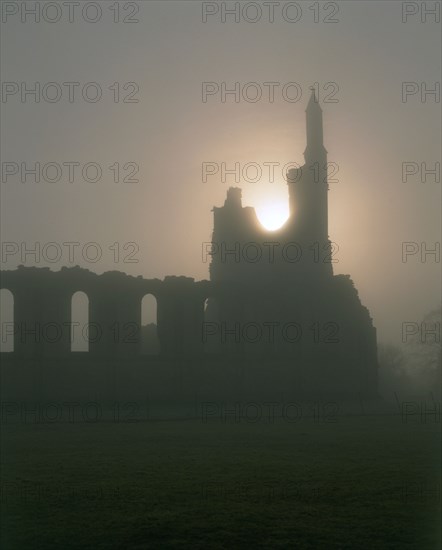 Autumn sunset at Byland Abbey, North Yorkshire, 1998