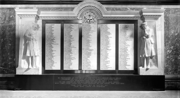 War memorial, City of London School for Boys, Victoria Embankment, City of London, 1919