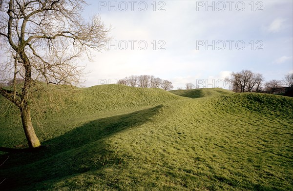 Roman amphitheatre in Cotswold Avenue, Cirencester, Gloucestershire, 2000