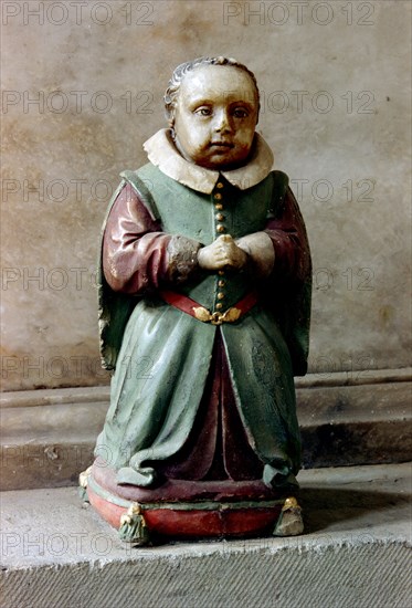 Detail of monument in St Mary's church, Bottesford, Leicestershire, 1969