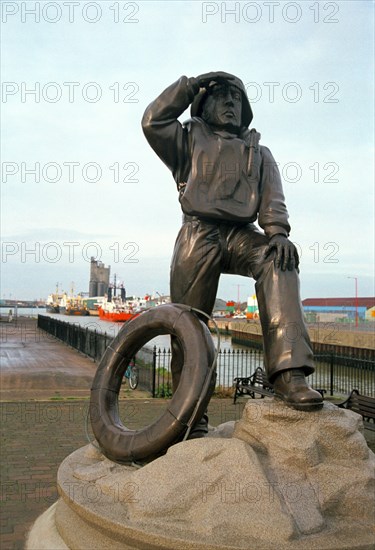 RNLI statue, Lowestoft, Suffolk, 2000