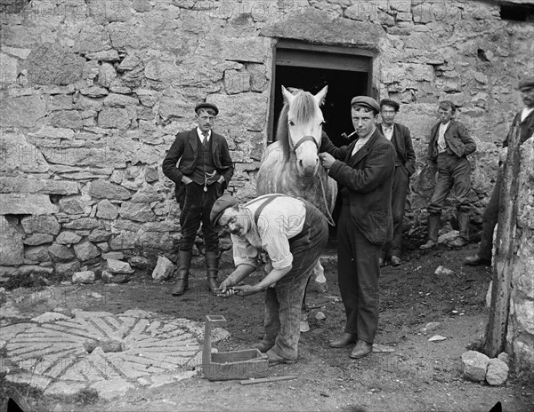 A smith in Fore Street, St Just, Cornwall, 1901