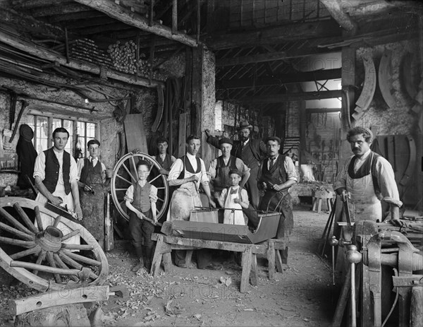 Interior of J Plater's Cart, Van and Carriage Works, Haddenham, Buckinghamshire, 1903