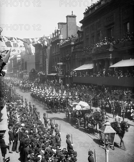 A procession celebrating the Royal Jubilee, 1887