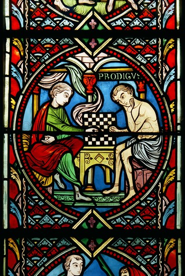 Prodigal Son' window at Feltwell, Norfolk, 1964