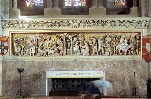 Reredos at Waltham Abbey, Essex, 1964