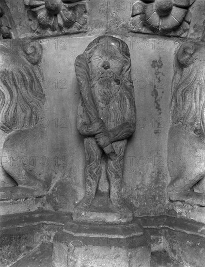 Carving from St Bartholomew's church, Orford, Suffolk, 1960