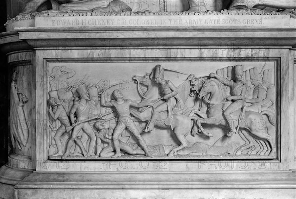 Detail of the monument to Colonel Cheney in St Luke's Church, Gaddesby, Leicestershire, c1965-c1969