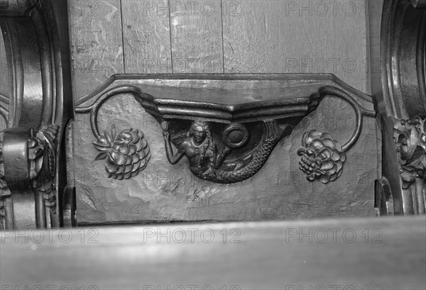 The Mermaid Misericord, Ripon Cathedral, Ripon, North Yorkshire, c1965-c1969