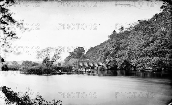 Wicker eel traps on the River Thames at Marlow, Buckinghamshire, c1860-c1922