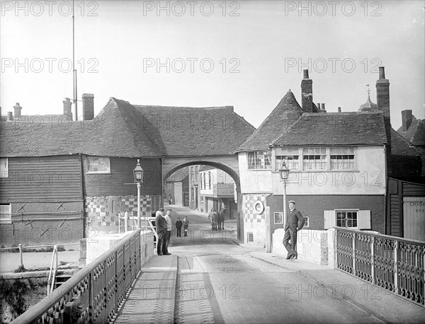 The Barbican, High Street, Sandwich, Kent, taken from the bridge, c1860-c1922
