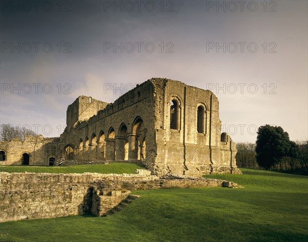 Abbey church from West, Buildwas Abbey, Shropshire, 1990