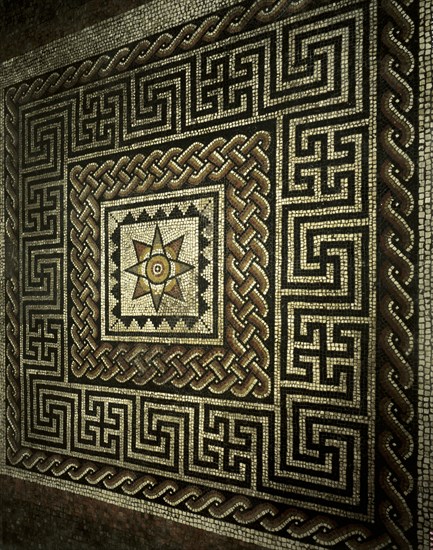 Mosaic pavement, Aldborough Roman Town, North Yorkshire, 1992