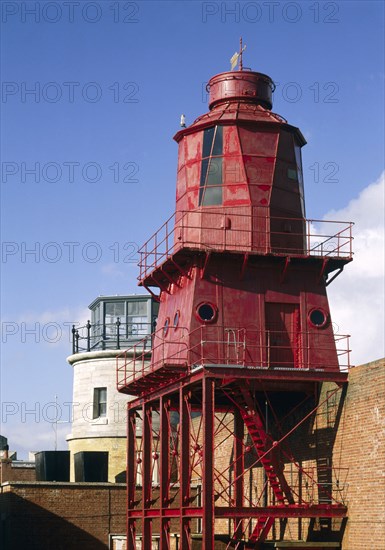 The 1865 and 1911 lighthouses, Hurst Castle, Hampshire, 1994