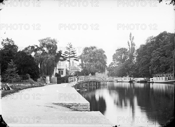Grandpont wooden bridge, Oxford, Oxfordshire, c1860-c1922