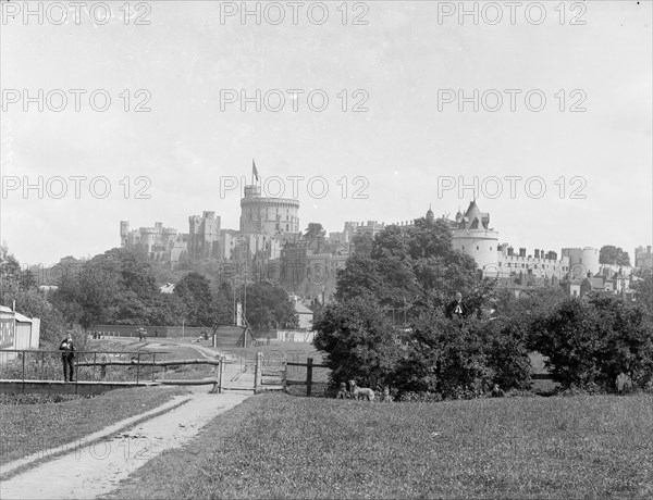 Windsor Castle from Clewer Meadows, Windsor, Berkshire, c1860-c1922