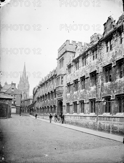 Gateway to Oriel College, Oxford University, Oxfordshire, c1860-c1922