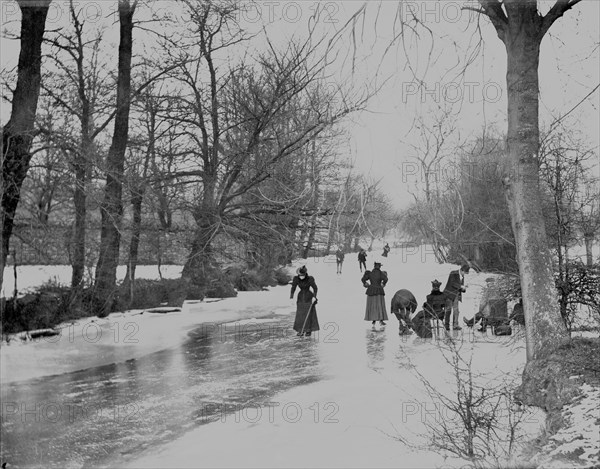 Skating near Abingdon, Oxfordshire, 1895