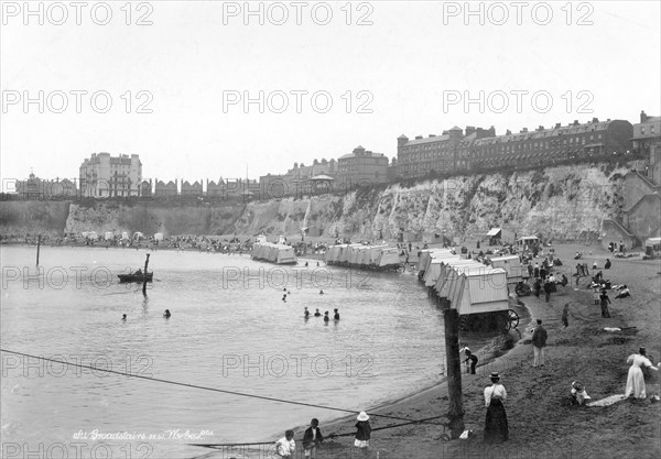 Holidaymakers on the beach at Broadstairs, Kent, 1890-1910