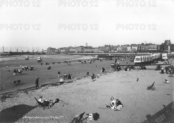 The beach at Margate, Kent, 1890-1910