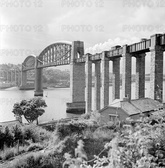 Royal Albert Bridge, Saltash, Cornwall, 1954