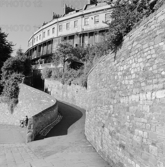 A crescent in Clifton, Bristol, 1945