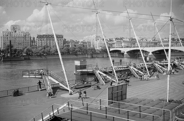 View from the Royal Festival Hall, South Bank, Lambeth, London, c1951-1962