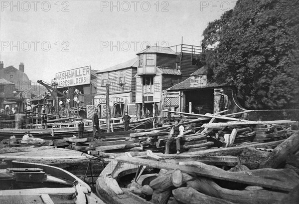 Bargebuilders, Bishop's Walk, Lambeth, London, c1860