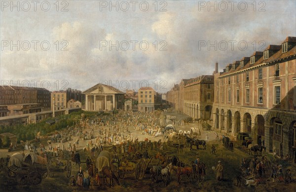'Covent Garden Piazza and Market', c1755. Artist: Samuel Scott