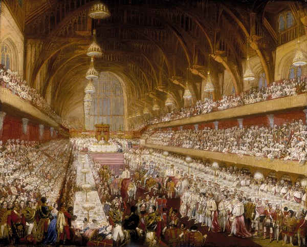 'The Coronation Banquet of King George IV in Westminster Hall', 1821. Artist: Unknown