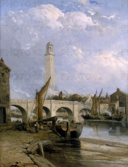 'Old Kew Bridge', c1880. Artist: James Webb