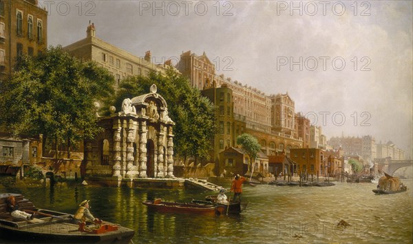 'York Water Gate and the Adelphi from the River' 1872.  Artist: John Scorrer O'Connor