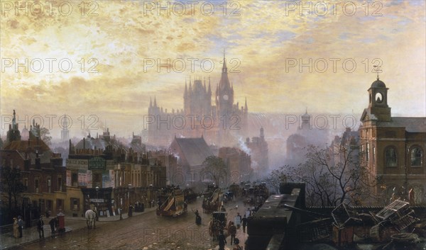 'From Pentonville Road looking West: Evening', 1884. Artist: John Scorrer O'Connor