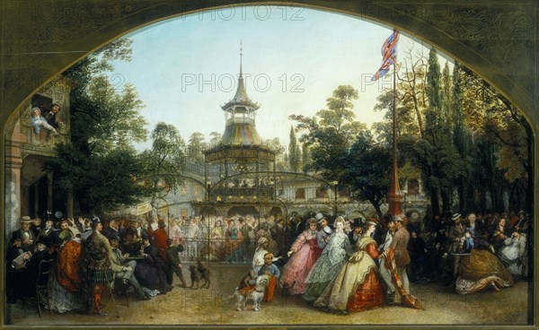 'The Dancing Platform at Cremorne Gardens', 1864.  Artist: Phoebus Levin