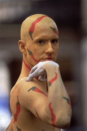 Man with painted face, London, 1990s. Artist: Unknown