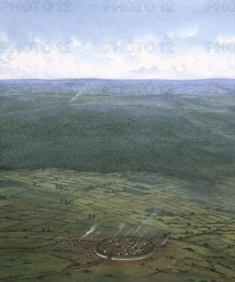 Fortified enclosure, Southern England, c1000 BC.  Artist: Frank Gardiner