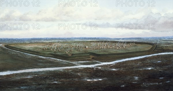Uphall Camp, London, c100 BC. Artist: Frank Gardiner