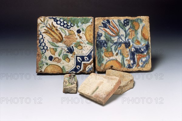 Delftware tiles, late 16th-early 17th century. Artist: Unknown