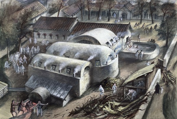 Roman baths at Cheapside, London, late 1st-2nd century. Artist: Unknown