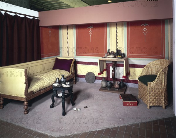 Roman sitting room, c300 AD. Artist: Unknown