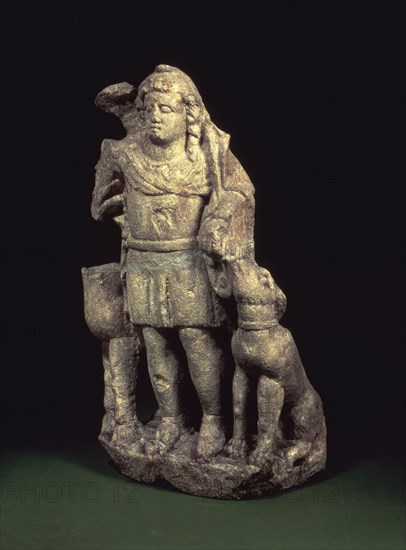 Hunting deity with a dog. Artist: Unknown