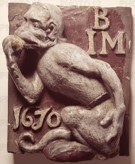 Ape and Apple Tavern sign, from London, 1670. Artist: Unknown