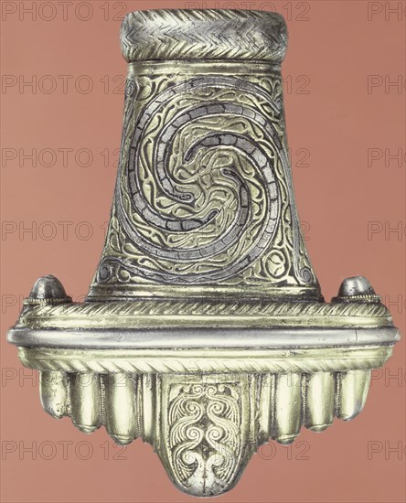 Silver gilt sword pommel, (Saxon?). Artist: Unknown