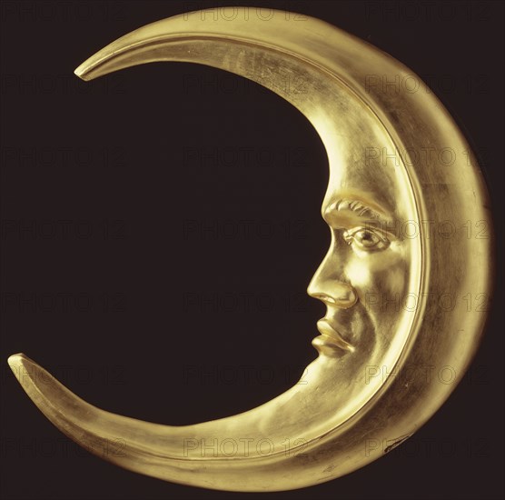 A gilded crescent moon, mid 18th century. Artist: Unknown