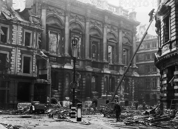 Carpenters' Hall bomb damage, London, 1941. Artist: Unknown