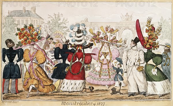 'Monstrosities of 1827', 1827. Artist: Isaac Robert Cruikshank